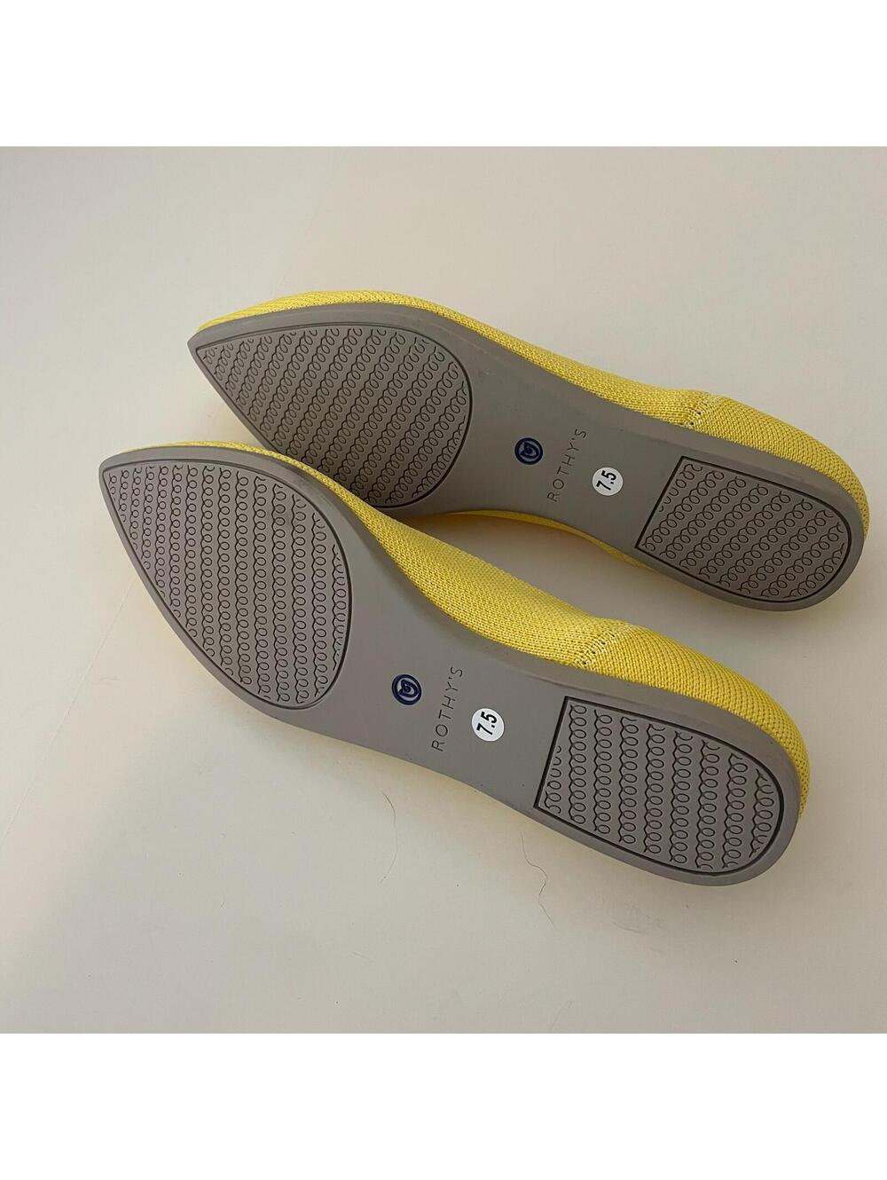 Rothy's The Point Lemon Yellow Flats Pointed Toe Women's Size 7.5 NWOT - Picture 5 of 5
